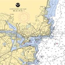 Maine York Harbor Beach Nautical Chart Decor