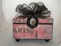 Paris In Pink Decorative Box Ready To Ship Decorative Boxes Decoupage Box Jewelry Box Makeover