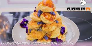 Croquembouche Alla Violetta E Crema Pasticcera Ricetta Ilaria Da Bake Off Italia 3