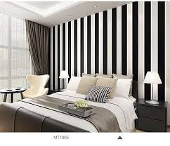 Black And White Striped Wallpaper Bedroom Ideas Black And White Classic Wide Stripe Wallpaper Mix With Vintage 10m Roll Ebay Stripe Wallpaper Bedroom Bedroom Design Rustic Master Bedroom