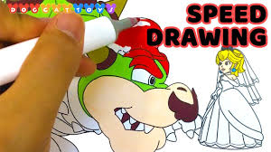 Princess peach super mario odyssey coloring pages. Speed Drawing Super Mario Odyssey Bowser Mario Princess Peach Coloring Pages Videos For Kids Youtube