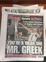 Giannis On The Sports Cover For Today S New York Post Mkebucks