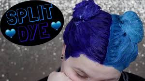 This will need a clarifying shampoo that will help to remove the color of the hair without damaging it. Split Hair Dye Blue Aqua Youtube