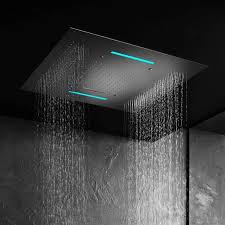Ceiling mounted shower head ceiling shower head black rain shower head thermostatic shower recessed ceiling shower head shower mixer ceiling shower set. Recessed Ceiling Shower Head M173 Hotbath Square Rain Waterfall