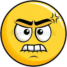 Angry Yellow Smiley Emoji Cartoon Vector Clipart Friendlystock Smiley Emoji Emoji Emoji Clipart
