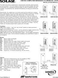 Schlage interchangeable core (ic) cylinders ic cylinders are designed to be replaced without disassembling the lock making them ideal for larger campuses or higher security needs. Proxif Door Lock User Manual 51005 D Pdf Schlage Electronic Security