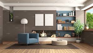 A fireplace is an architectural structure designed to contain a fire. Modern Living Room With Fireplace Containing Living Room Fireplace And High Quality Architecture Stock Photos Creative Market