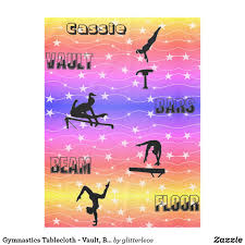 Gymnastics Tablecloth Vault Bars Beam Floor Zazzle Com In 2020 Table Cloth Gymnastics Art For Kids
