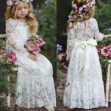 Es ist etwas besonderes, blumenmädchen auf hochzeiten zu sehen, mit ihrer anmutigen prozession, die den ton für diesen besonderen anlass setzt. Weiss Spitzen Kleid Blumenmadchen Kinder Madchen Hochzeit Abend Kommunionkleid 98 Ebay