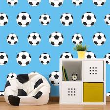Belgravia Decor Goal Football Wallpaper Light Blue Go Decorating Kids Room Wallpaper Football Themed Room Football Bedroom