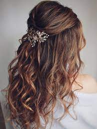 30 Half Up Half Down Wedding Hairstyles From Olga Hampshire Hair Styles Wedding Hair Down Half Up Hair
