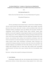 Maybe you would like to learn more about one of these? Pdf Dampak Perizinan Tambang Timah Dalam Perspektif Pembangunan Berkelanjutan Di Provinsi Bangka Belitung Oleh