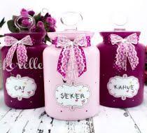 Dekorelle Pink Clouds 4 Lu Fusya Pembe Cam Baharatlik Seti Kavanoz Elisi Kavanozlar Pembe