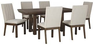 Whether it's regal button back designs with comfy curved seats or chairs with sleek our collection of 6 seater dining table and chairs are made with carefully chosen, sustainable materials. Dellbeck Dining Table And 6 Chairs D748 45 01 6 Dining Room Groups Price Busters Furniture