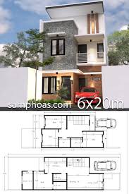 6x20m House Design 3d Plan With 4 Bedrooms Samphoas Plansearch Model House Plan Modern House Plans Home Building Design