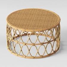 Jewel Round Side Table Natural Opalhouse Bamboo Coffee Table Wicker Coffee Table Rattan Coffee Table