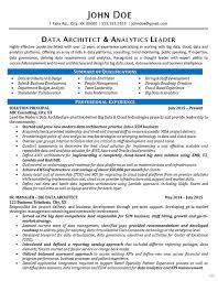 data architect resume example data