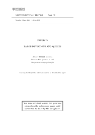 The class math contains methods for performing basic numeric operations such as the elementary exponential, logarithm, square root, and trigonometric functions. Large Deviations And Queues Math Tripos Past Exam Paper Docsity