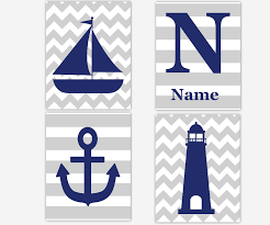 Get the best deal for nautical nursery wall décor from the largest online selection at ebay.com. Nautical Baby Nursery Wall Art Navy Blue Gray Sailboat Anchor Lighthouse Personalize Art Boy Room Wall Decor Nautical Decor Baby Nursery Art Set Of 4 Unframed Prints Dezignerheart Designs C