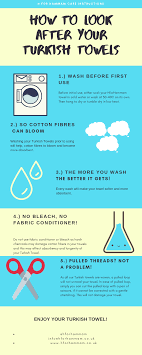 Handwoven on looms in turkey, turkish towels were first crafted in the 17th century, originally to dry off after enjoying a relaxing turkish bath. Turkish Towel Care Instructions Infographic