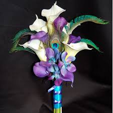 Maybe you would like to learn more about one of these? White Callas And Turquoise And Purple Orchid Bridal Bouquet Destination Or Not