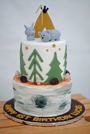 Chocolate cake with vanilla/almond buttercream. Kara S Party Ideas Woodland Teddy Bear Camping Party Kara S Party Ideas