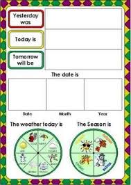 Days Of The Week And Weather Chart School Classroom