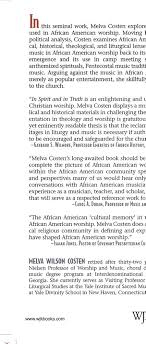 In Spirit and in Truth: The Music of African American Worship: Costen, Melva  Wilson: 9780664228644: Amazon.com: Books