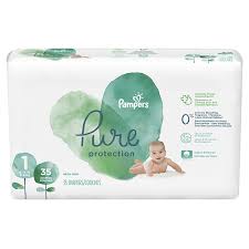 diapers newborn size 1 8 14 lb 35 count pampers pure disposable baby diapers hypoallergenic and unscented protection