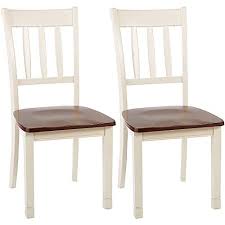 The aa032 modern white dining chair with cushions in microfiber on the seat and back support matches well with its white lacquer frame, showing a perfect blend of colors that is elegant and divine. Buy Signature Design By Ashley Whitesburg Dining Room Chair Set Of 2 Brown Cottage White Online In Italy B009cbp346