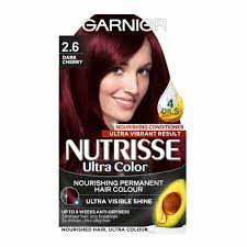 Browse our top auburn and red brown hair colour shades now. Garnier Nutrisse Ultra Dark Cherry Red 2 6 Permanent Hair Dye Wilko