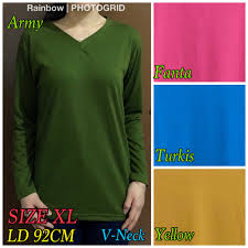 V neck jersey lengan panjang polos. V Neck Long Sleeve Xl Basic Xl Plain V Neck Shirt Plain Xl Shirt Women S Clothing Tops Shopee Singapore