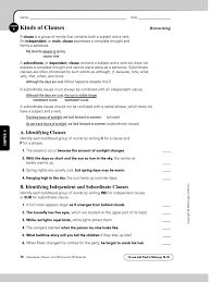 We could see the storm damage! Reteaching Kinds Of Clauses P 70 Clause Subject Grammar