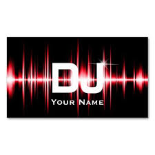 Dj Modern Red Beats Professional Deejay Music Business Card Zazzle Com Music Business Cards Dj Business Cards Music Business