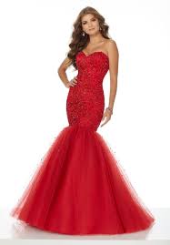 Tulle Mermaid Prom Dress With Floral Beaded Detail Click