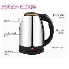 Teko listrik atau sering juga disebut sebagai ketel listrik merupakan salah satu peralatan dapur yang dapat digunakan untuk memasak dan membuat air panas bertahan lebih lama. Teko Listrik Stainless Alat Pemanas Air Kapasitas 1 8l Ketel Panci Masak Air Wadah Pemanas Serbaguna Shopee Indonesia