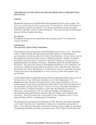 Pdf The Original Intentions Of The Framers For Us Presidential Elections