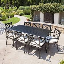 Amazon Com Gdf Studio Eowyn 9 Piece Cast Aluminum Outdoor Dining Set With Expandable Table Garden Outdoo Outdoor Dining Set Patio Dining Set Outdoor Dining