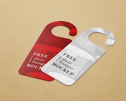 Free Door Hanger Mockup In 2020 Mockup Hanger Door Hangers