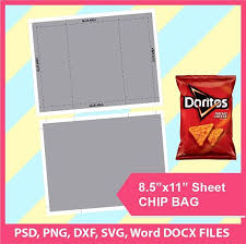 Chip Bag Template Psd Png Svg Dxf Microsoft Word Doc Etsy Templates Printable Free Digital Scrapbooking Templates Label Templates