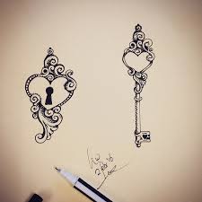 Among the distinctive tattoo designs, one of the most attractive design in demand is the key tattoo. Lock And Key Tattoo Drawing
