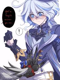 Rule 34 - 2girls Arlecchino (genshin Impact) Blue Eyes Blush Clothed Female  Coat English Text Female Female Only Femdom Furina (genshin Impact) Genshin  Impact Gloves Hat Shorts Sweatdrop White Hair Yuri | 8678040