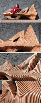 Oleg Soroko Has Designed An Organically Shaped Sculptural Wooden Bench Named The Falcon Bench Inspired By Th Park Bench Design Bench Designs Street Furniture