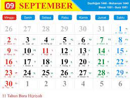Kalender bulan, depok 1, indonesia. Are You Ready September Feiertage