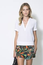 Camisa De Seda Feminina Manga Curta Blusa Seda Pate Interrompida Animale E Store Blusas De Seda Blusa De Seda Branca Moda Tamanho Grande