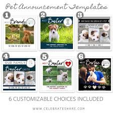 New Puppy Announcement Editable Canva Templates Digital File Etsy Puppy Announcement New Puppy Pet Announcement