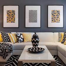 Living Room Black White Yellow Modern Decor Yellow Living Room Living Room Colors Living Room Designs