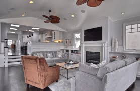 To strike the right color balance in the home's formal dining room, mele had the dining chairs bleached white from the original brown. Beautiful Gray Living Room Ideas