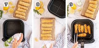 Put frozen fish sticks or spray them on the machine's cooking basket with little oil to prevent sticking. Air Fryer Fish Sticks Easy Homemade Fish Sticks Valerie S Kitchen