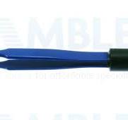 Jeweler's-type bipolar forceps, 4'',straight, fine 0.4mm wide non-stick  tips, insulated, flat handle